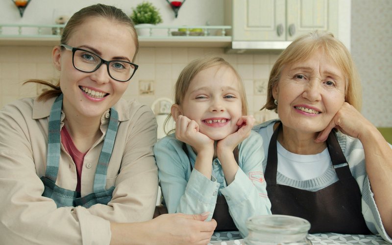 孝敬父母 三代同堂 For Beloved Parents Three Generations
